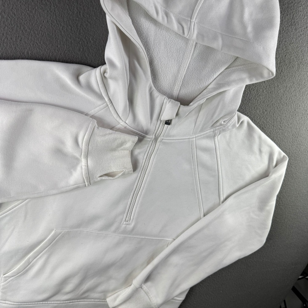 Laslulu Hoodie Women M White Pullover Sweatshirt Half Zip‎ Cozy Active - Picture 8 of 10